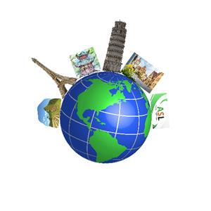 World depicting images representing languages taught at AACPS